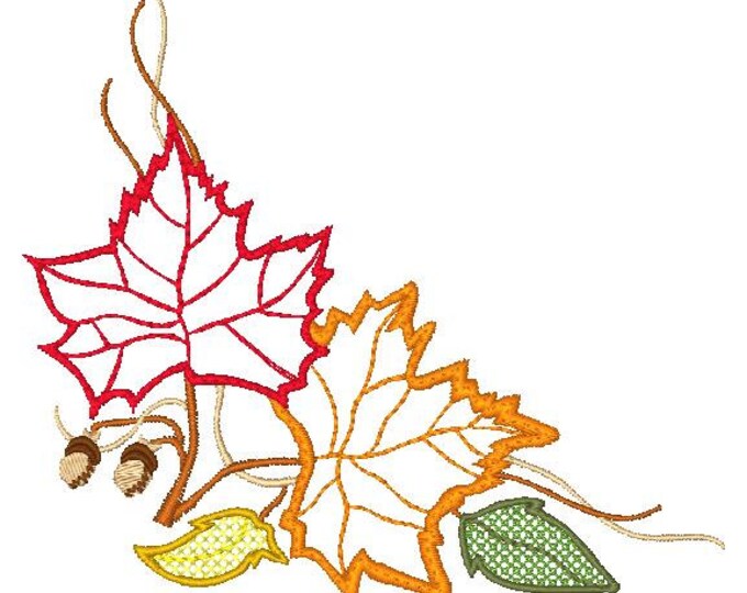 Fall Time Corners-5x7   Machine Embroidery Designs