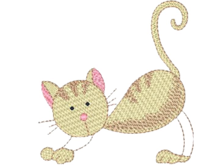 Sticky Cat  (11 Machine Embroidery Designs by ATW) 4X4 Hoop