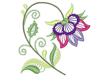 Jacobean Floral Lacey style   Machine Embroidery Designs