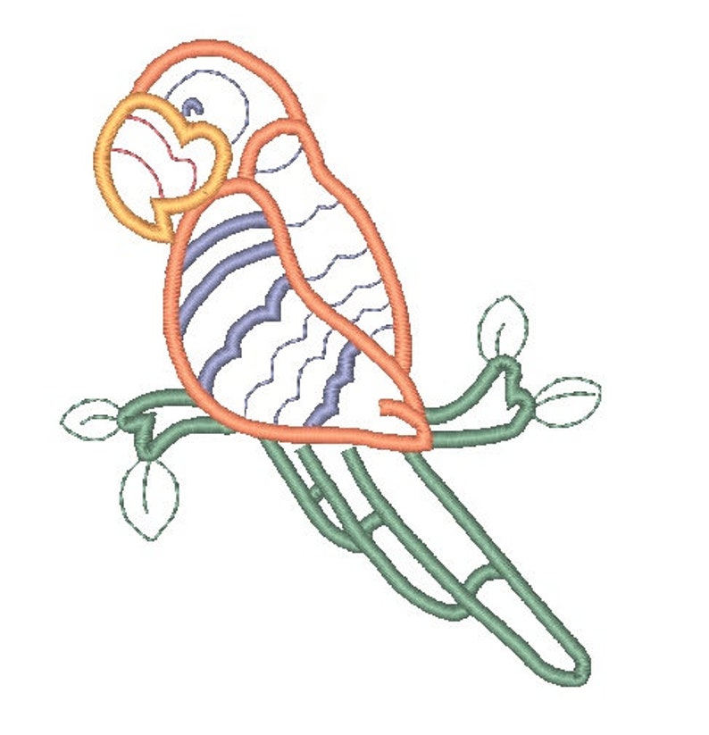 Tropical Bird Applique Machine Embroidery Designs image 6