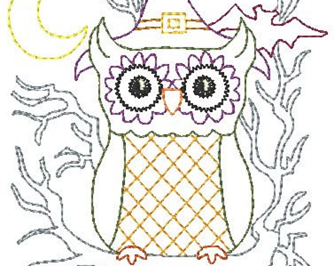 Halloween Owl Blocks Machine Embroidery Designs