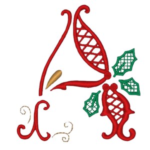 Cutwork Christmas Alphabet ( 26 Machine Embroidery Designs by ATW)  4X4 Hoop