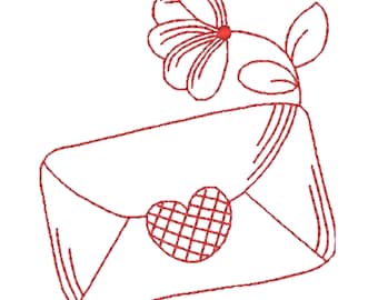 Redwork Valentine Fantasy 10 Machine Embroidery Designs  4X4 Hoop Digital Download