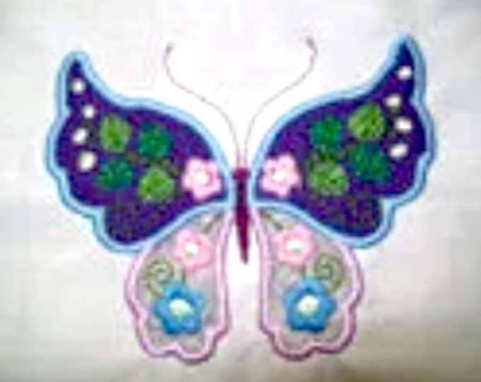Jacobean Applique Butterflies   7/14 Machine Embroidery Designs
