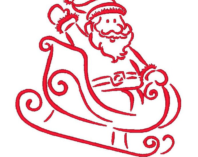Outline Santa Machine Embroidery Designs