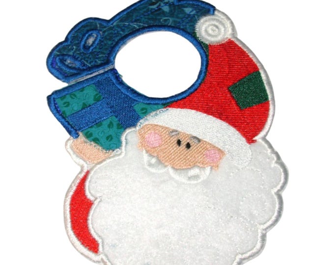Santa Door Hanger Applique: 5x7 Embroidery Designs (Digital Download)