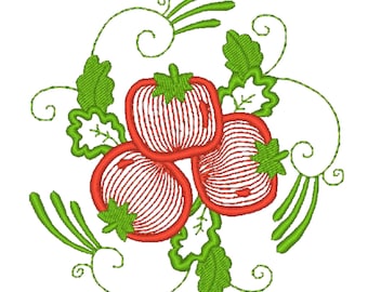 Tomatoes   ( 10 Machine Embroidery Designs by ATW)  4X4 Hoop
