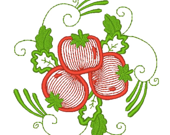 Tomatoes   ( 10 Machine Embroidery Designs by ATW)  4X4 Hoop