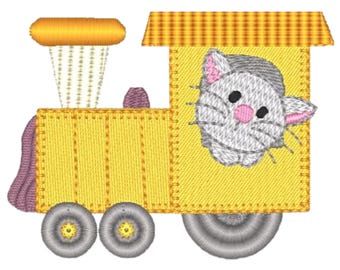 Diseños de bordado a máquina con temática de trenes (5 unidades) para aro de 4x4 pulgadas (descarga digital)