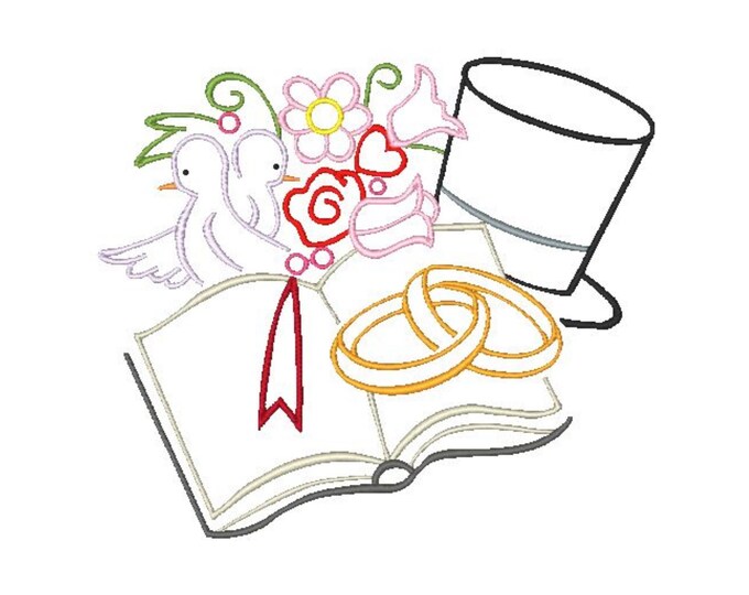 Multi Color Wedding-5x7  Machine Embroidery Designs