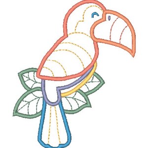 Tropical Bird Applique Machine Embroidery Designs image 2