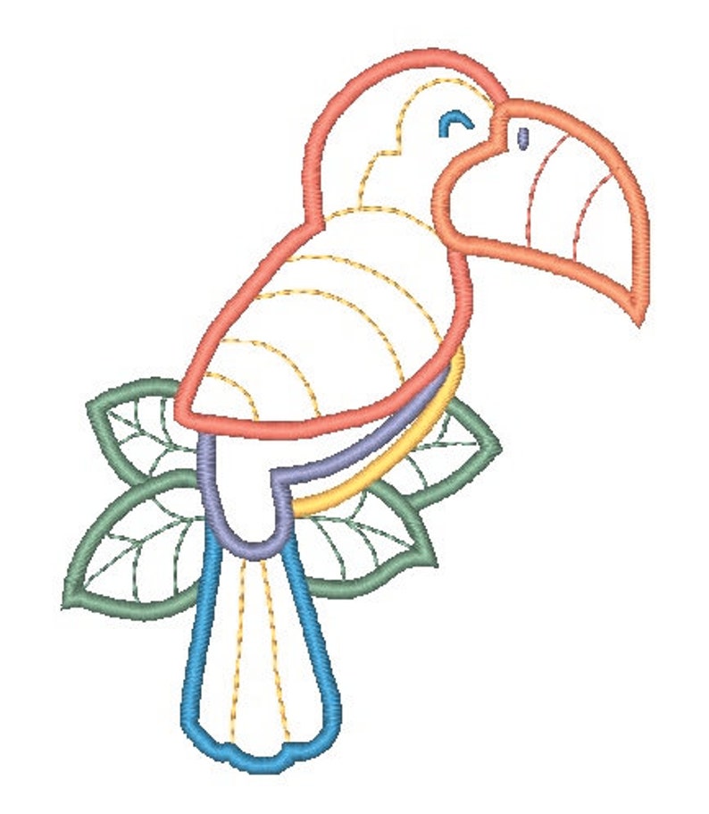 Tropical Bird Applique Machine Embroidery Designs image 2