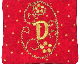 Proyecto de bordado a máquina de estuche para tarjeta de crédito con monograma ITH, bastidor de 5x7 pulgadas, descarga digital.