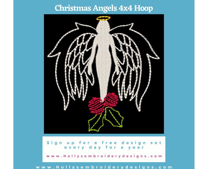 Christmas Angels Embroidery: 10 Festive Designs, 5x7 Hoop - Machine Embroidery Designs, Christmas Holiday 10148