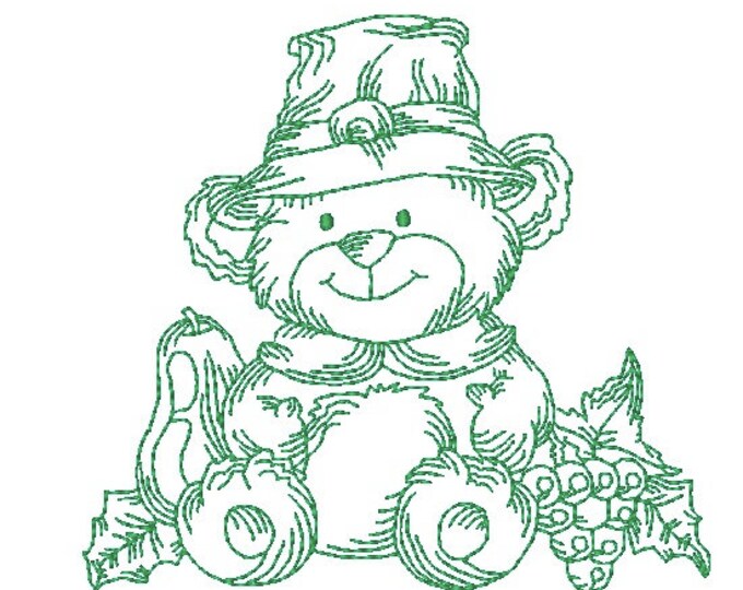 Thanksgiving Redwork-1-5x7 Machine Embroidery Designs