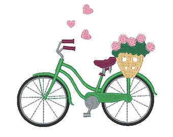 Spring Bicycles-5x7  Machine Embroidery Designs