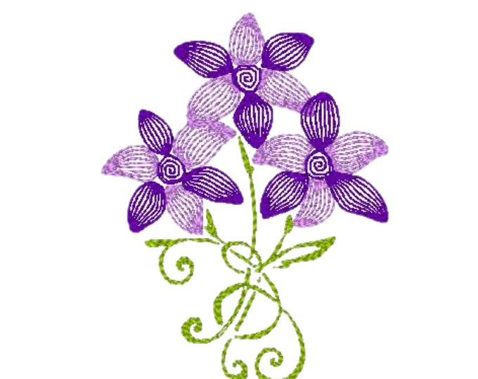 Art Deco Lilies ( 10 Machine Embroidery Designs) 4X4 Hoop