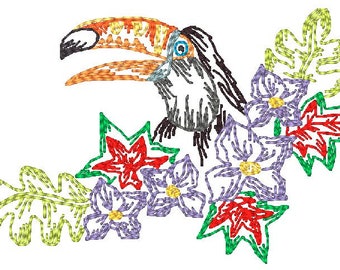 Tropical Toucans   Machine Embroidery Designs