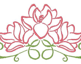 Art Deco Magnolias 5x7   Machine Embroidery Designs