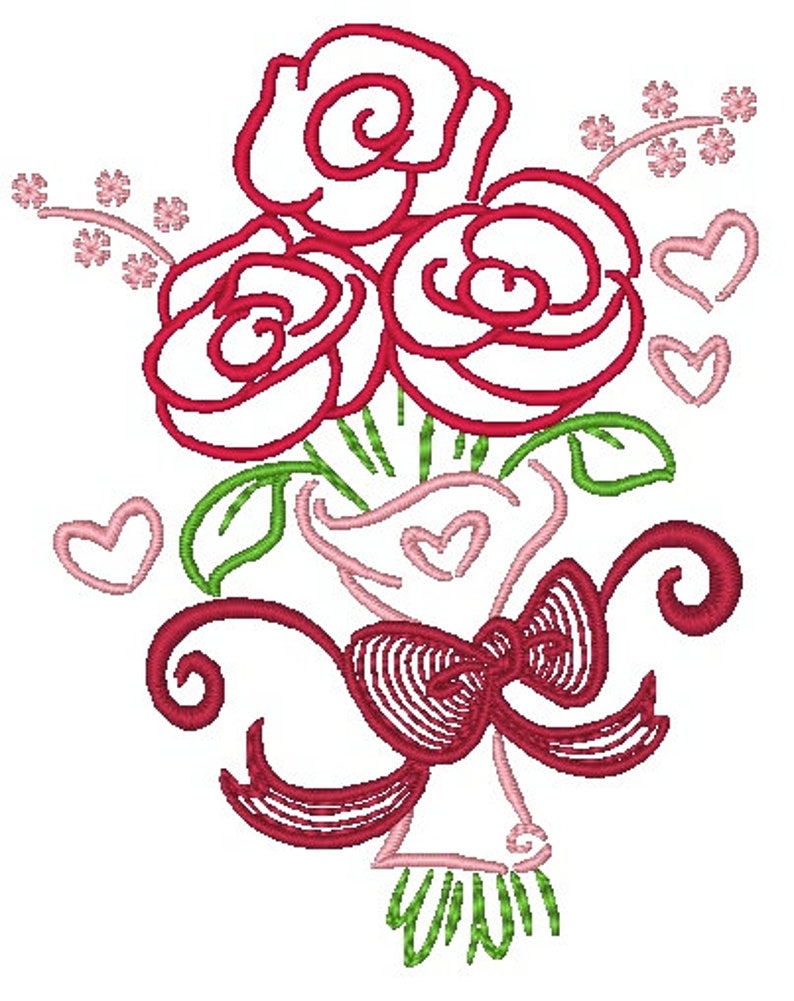 Outline Valentine Machine Embroidery Designs image 5