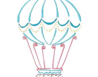Fancy Hot Air Balloons  ( 10 Machine Embroidery Designs). 5X7 Hoop