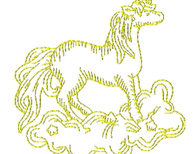 Colorwork Unicorns  ( 8 Machine Embroidery Designs by ATW) 4X4 Hoop