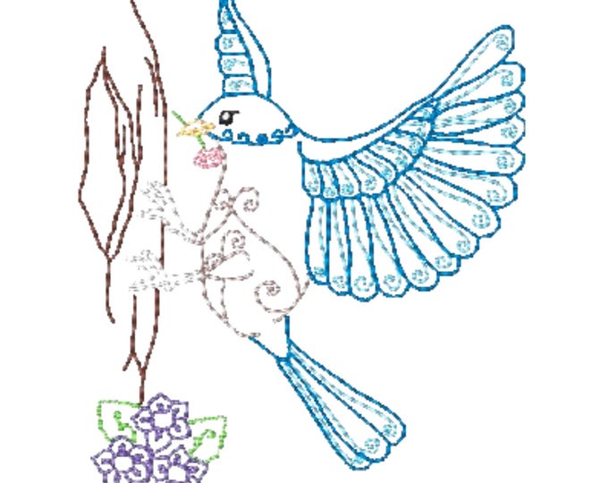 Bluebird Multiline ( 10 Machine Embroidery Designs from ATW )   4X4 hoop