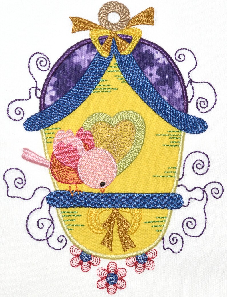 Country Birdhouses Applique Machine Embroidery Designs image 9