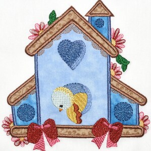 Country Birdhouses Applique Machine Embroidery Designs image 4