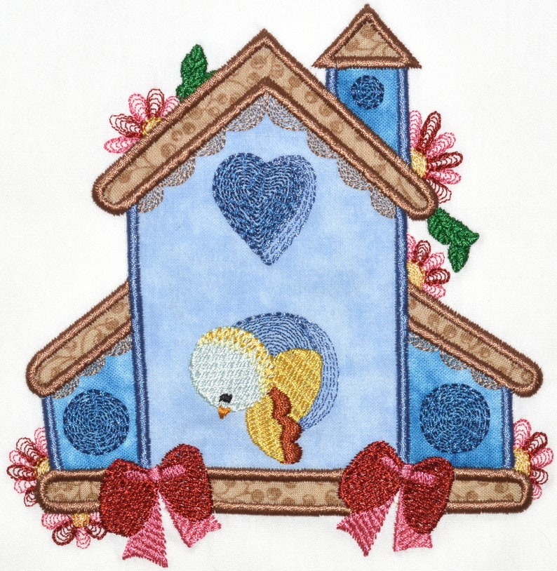 Country Birdhouses Applique Machine Embroidery Designs image 4