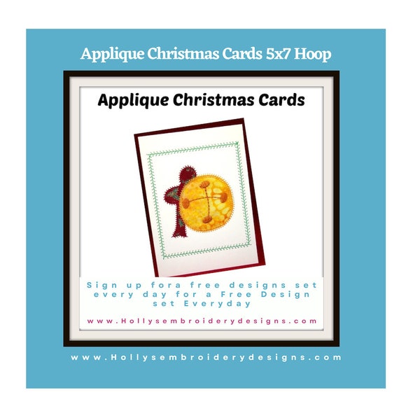 Applique Christmas Card Designs - 10 Unique Patterns, Festive Holiday Machine Embroidery Designs, 5x7 Hoop 10114