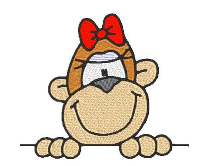 Monkey Faces  Machine Embroidery Designs