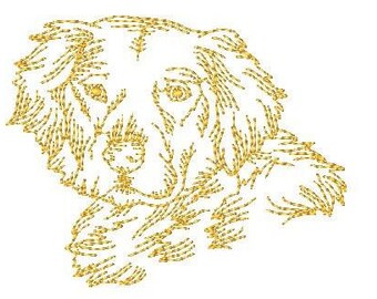 Golden Retriever Hunde Redwork Maschinenstickerei Designs