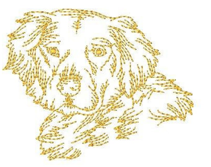 Golden Retriever Dogs Redwork Machine Embroidery Designs