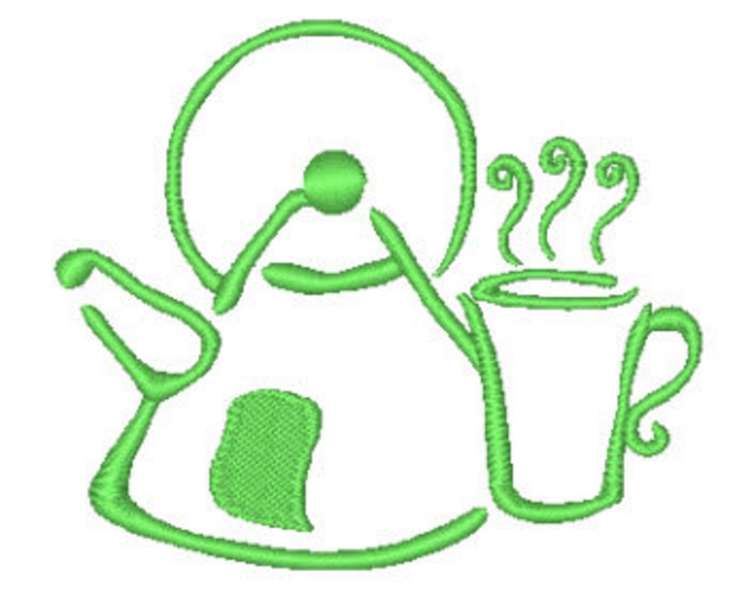 Graphite Style Coffee and Tea  Machine Embroidery Designs