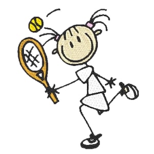 A Kids View Girls Tennis  ( 7 Machine Embroidery Designs by ATW) 4X4 Hoop
