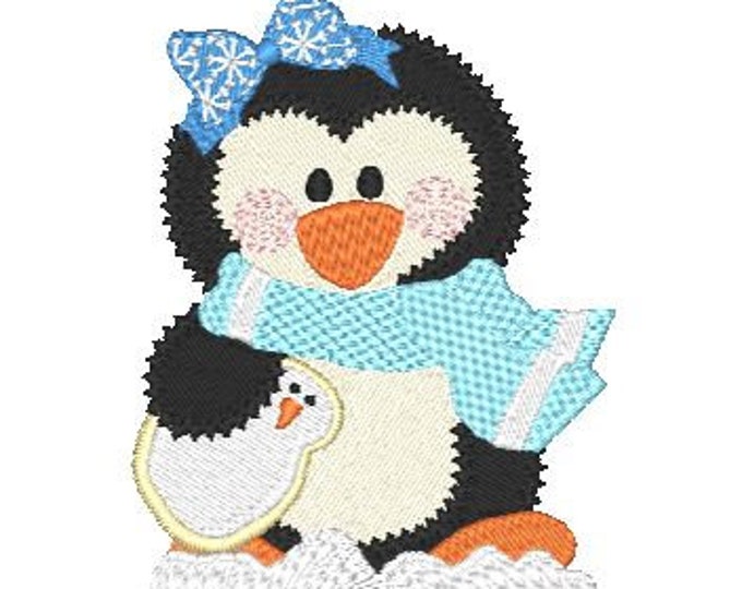 Winter Frolic Penguins Machine Embroidery Designs