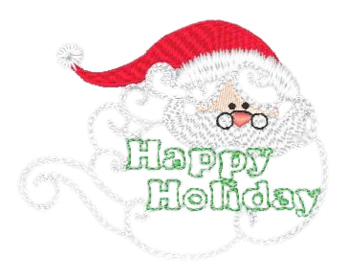 Santas Beard Winter Fun Machine Embroidery