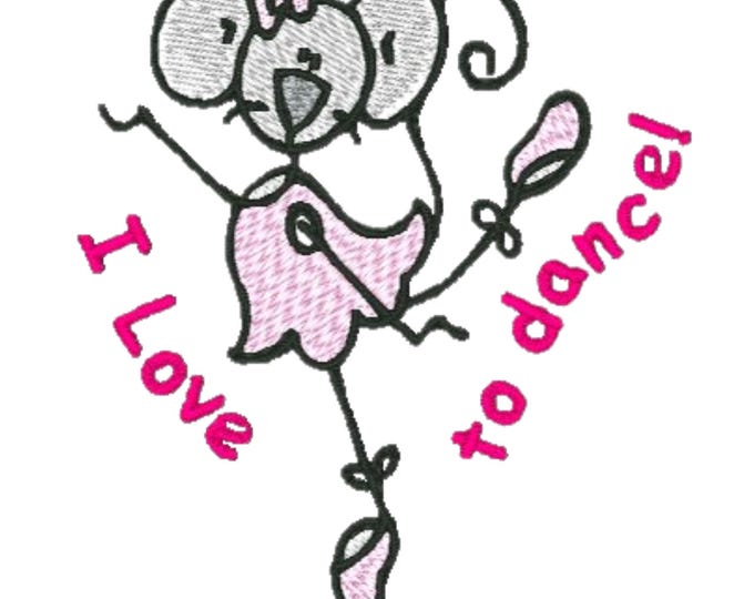 Ballet Mice  ( 8 Machine Embroidery Designs by ATW )  4X4 hoop