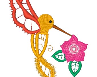 Colorlace Hummingbirds 4X4 - 5X7   (8 Machine Embroidery Designs by ATW)