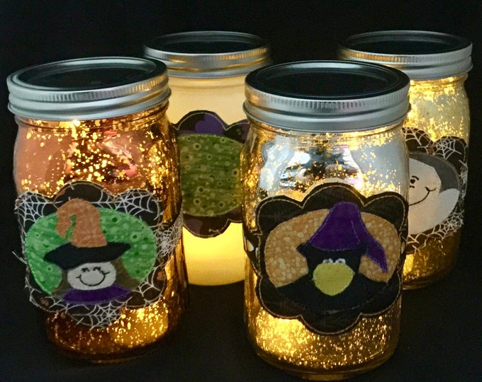 Halloween Jar Band Project Free Standing Applique Machine Embroidery Designs