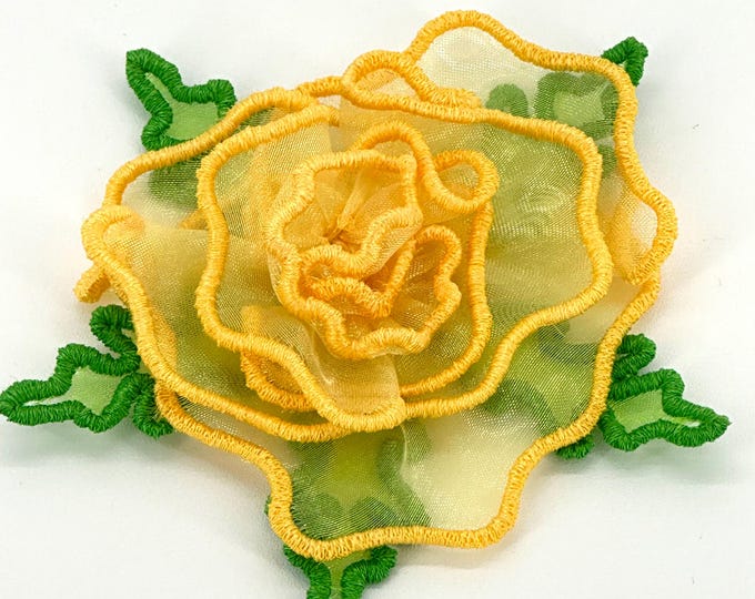 Free Standling Applique 3D Flower Project #393 ( Machine Embroidery Design from ATW )