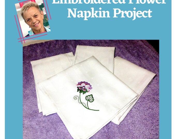 Embroidered Flower Napkin Project  1 Machine Embroidery Designs