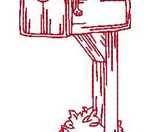 Redwork Mailboxes  Machine Embroidery Designs
