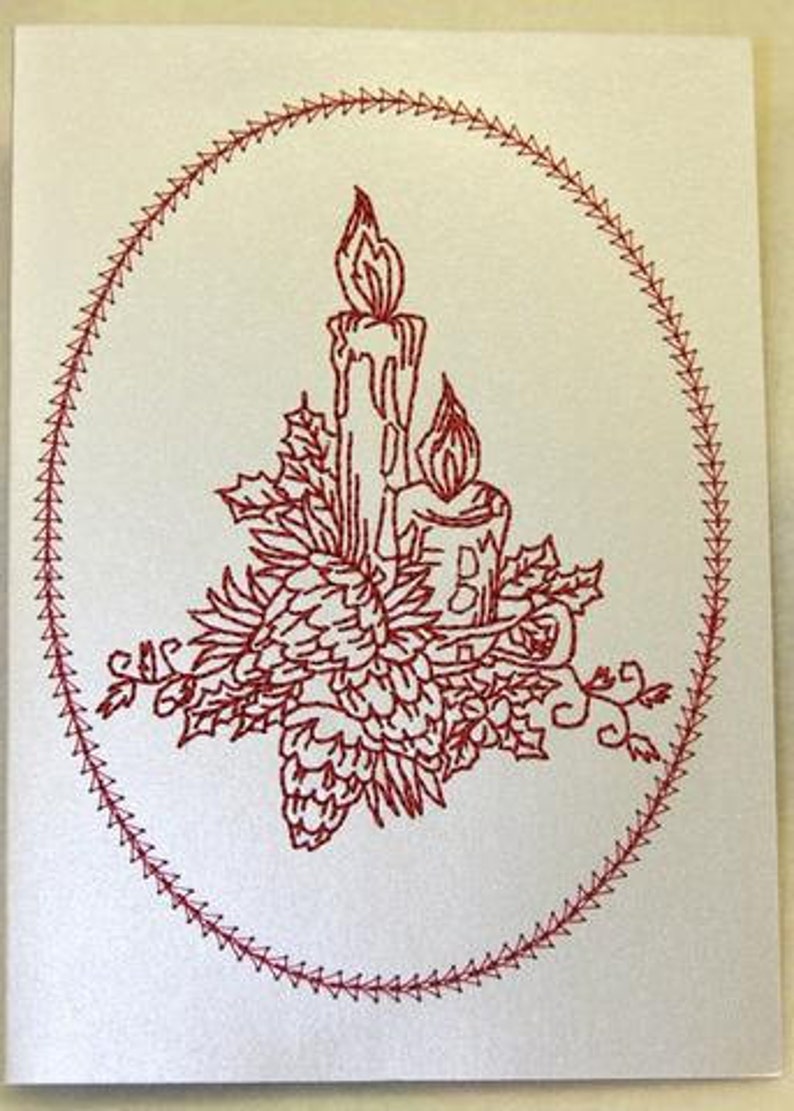 Embroidered Christmas Card Designs 34 Machine Embroidery Etsy
