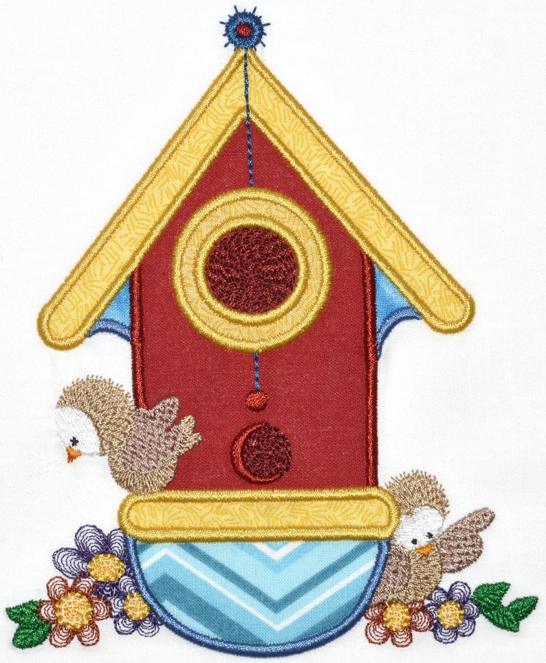 Country Birdhouses Applique Machine Embroidery Designs image 3