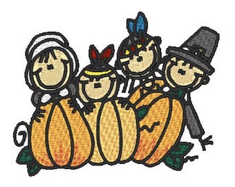 Thanksgiving Sticks (Machine Embroidery Designs) Autumn, Fall Pumpkins