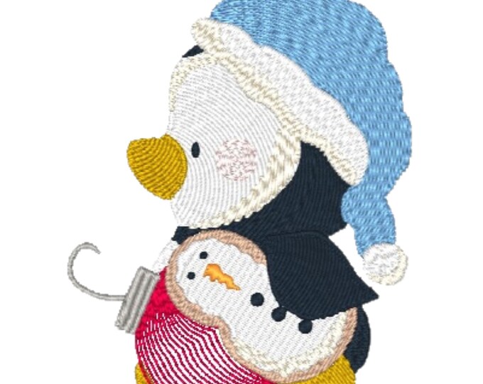 Christmas Joy Penguins ( 9 Machine Embroidery Designs by ATW) 4X4 Hoop