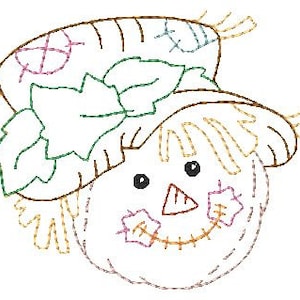 Multiline Scarecrow Faces Machine Embroidery Designs