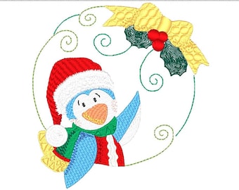 Christmas Penguin Circle Machine Embroidery Designs – 10  for 5x7 Hoops